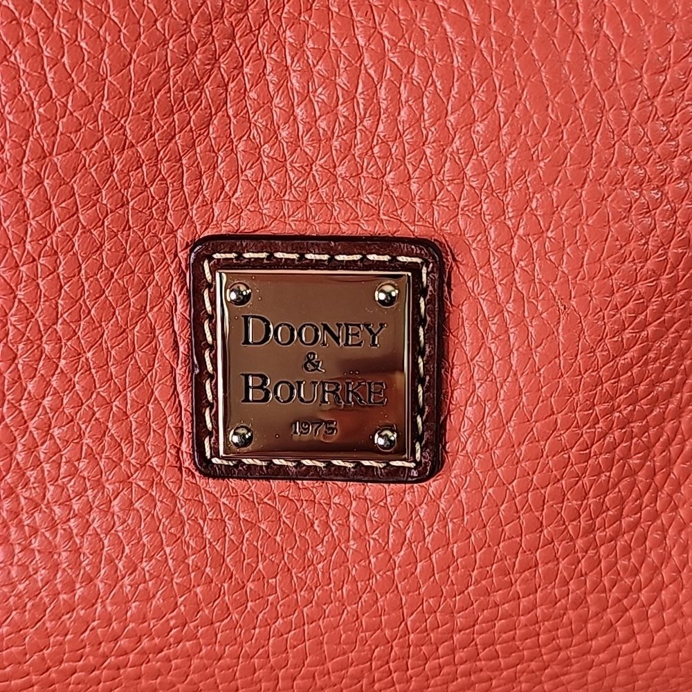 Dooney &Bourke Tote Shoulder Bag Leather Orange Goldtone Hardware 3 Compartments - Picture 2 of 16